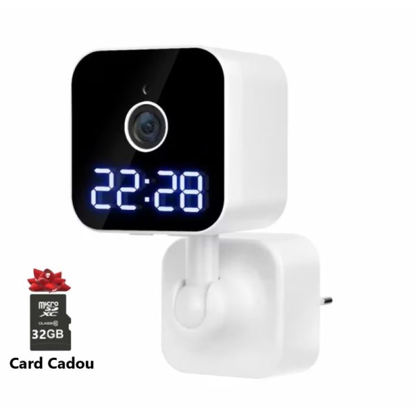 Camera spion cu afisare ceas Led, dispozitiv pentru spionaj, Full HD 1080P Si cu Rotire 360 grade