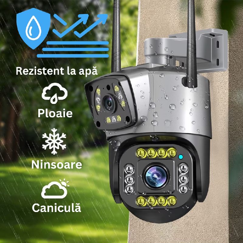 Camera de Supraveghere IP Dubla Inteligenta 360, 4G, 4K, 8 MP. 1080P, Zoom Optic 10X - imagine 10
