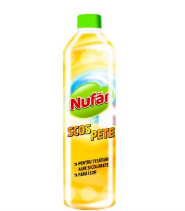Solutie profesionala scos rapid pete tesaturi albe si colorate Nufar 1 litru, ultra-rapid, fara clor, formula noua