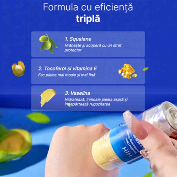 1+1 Cremă Hidratantă Vaseline Speciala HIH, Hidratare intensă Cu vitamina E și ceară de albine, stick/roll-on, 35g, Pentru mâini, coate și picioare - imagine 3