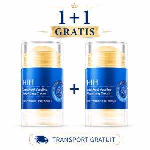 1+1 Cremă Hidratantă Vaseline Speciala HIH, Hidratare intensă Cu vitamina E și ceară de albine, stick/roll-on, 35g, Pentru mâini, coate și picioare