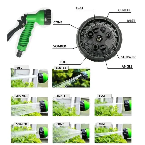 Furtun extensibil de gradina cu pistol multifunctional pentru udat, 15 m - imagine 3