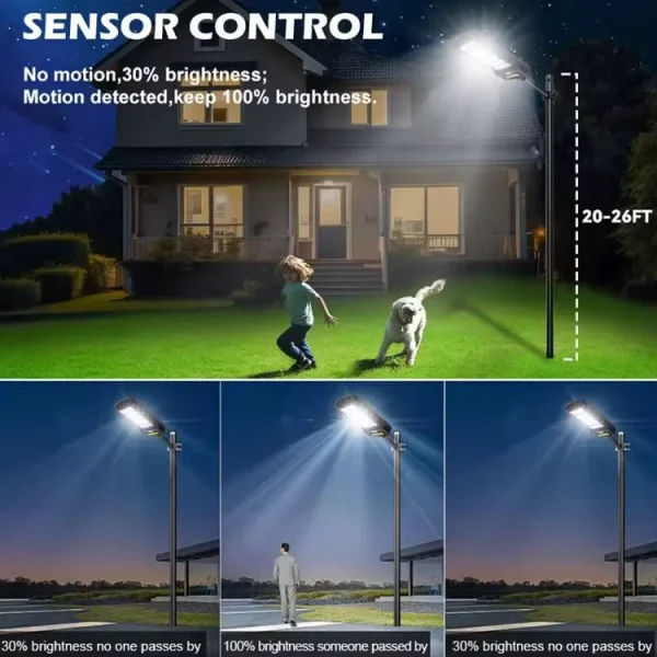 Lampa Solara LED 700W, Jortan,corp iluminat, cu incarcare solara, panou fotovoltaic, suport metalic, telecomanda - imagine 3