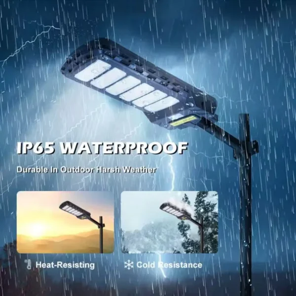 Lampa Solara LED 700W, Jortan,corp iluminat, cu incarcare solara, panou fotovoltaic, suport metalic, telecomanda - imagine 2