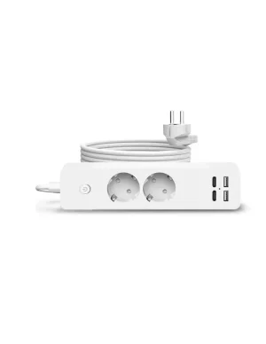 Prelungitor Jortan Multifunctional cu 2 Prize, Port-uri USB si Port-uri Type-C, Lungime 2 M