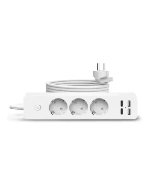 Prelungitor Jortan Multifunctional cu 3 Prize, Port-uri USB si Port-uri Type-C, Lungime 2 m