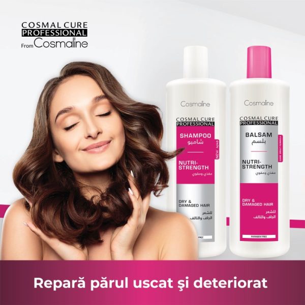 Sampon Profesional Cosmaline - Nutri Strength, Infuzat cu ulei de argan si jojoba, pentru par uscat si deteriorat, 500 ml - imagine 3