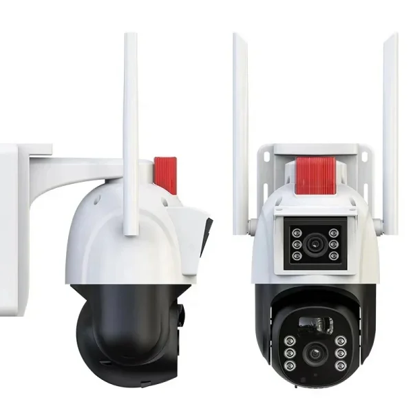 Set 2X Camere de supraveghere dubla WIFI, Cu 2 camere video integrate, 6MP, Full HD+ 4K, exterior/Interior 8X zoom, rotire rapida din aplicatie, 2 lentile, vedere nocturna color, senzor de miscare, lumina LED, inteligenta de urmarire, IP66 - imagine 8