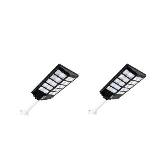 Set 2X Lampi solare LED stradala dubla Jortan® led smd, 1000 W, 3 moduri de functionare, Telecomanda de control, Suport metalic inclus