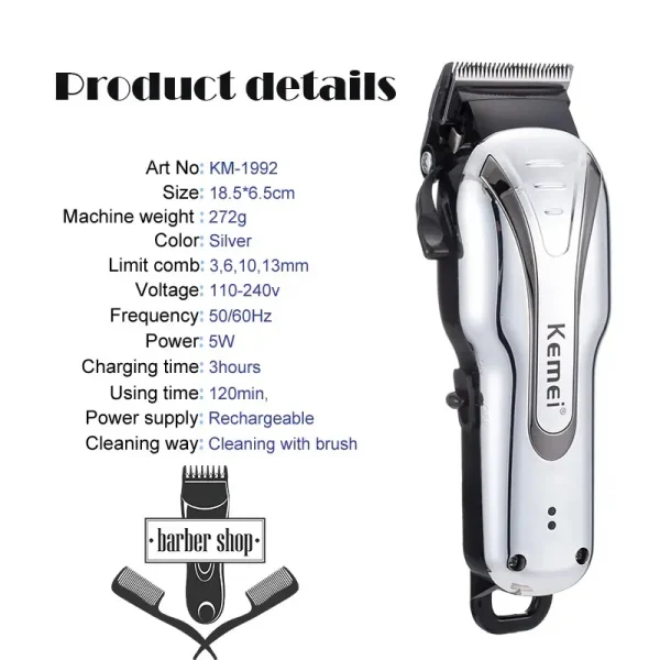 Aparat Profesional de Tuns Animale cu Acumulator DASGUT , 8 în 1, 12W, 7000RPM, Set Complet Pentru ingrijire - imagine 3