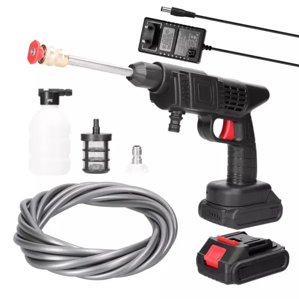 Aparat De Spalat Cu Presiune tip Pistol fara fir Cu 2 acumulatori, 48V, 3 Jeturi Diferite, 8L/min, 30 bari, Geanta De Transport Cadou - imagine 2