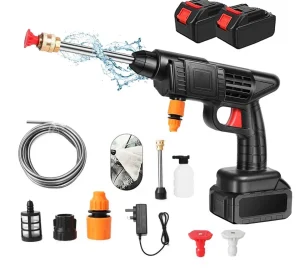 Aparat De Spalat Cu Presiune tip Pistol fara fir Cu 2 acumulatori, 48V, 3 Jeturi Diferite, 8L/min, 30 bari, Geanta De Transport Cadou