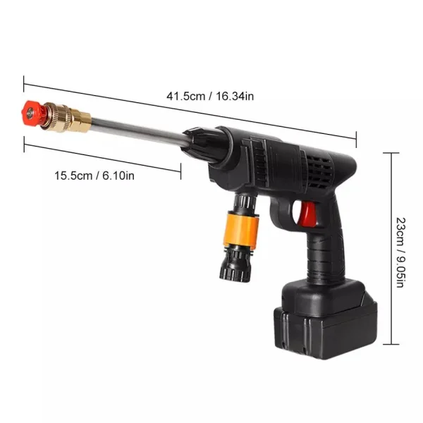 Aparat De Spalat Cu Presiune tip Pistol fara fir Cu 2 acumulatori, 48V, 3 Jeturi Diferite, 8L/min, 30 bari, Geanta De Transport Cadou - imagine 6