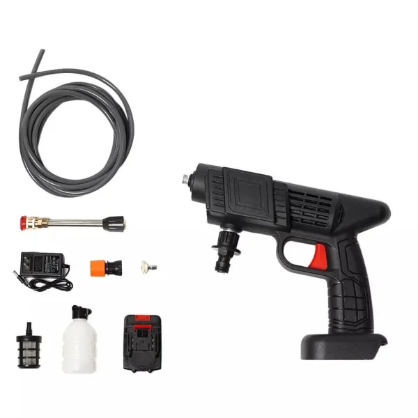Aparat De Spalat Cu Presiune tip Pistol fara fir Cu 2 acumulatori, 48V, 3 Jeturi Diferite, 8L/min, 30 bari, Geanta De Transport Cadou - imagine 9