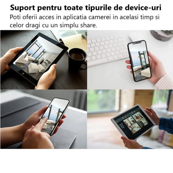 Camera de supraveghere 4G, Cu Panou Solar, 2 camere video integrate, 4 Lentile, 6MP, 4K, Vedere Panoramica, exterior/Interior 10X zoom, procesor AI, rotire rapida din aplicatie, vedere nocturna color, senzor de miscare, lumina LED, inteligenta de urmarire - imagine 12