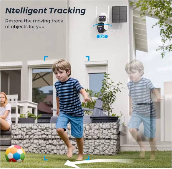 Camera de supraveghere 4G cu Panou Solar Dubla, 2 camere video integrate, 6MP, 4K, Vedere Panoramica, 2 lentile, 8X zoom, Detectare Umana, rotire rapida din aplicatie, vedere nocturna color, senzor de miscare, inteligenta de urmarire - imagine 14