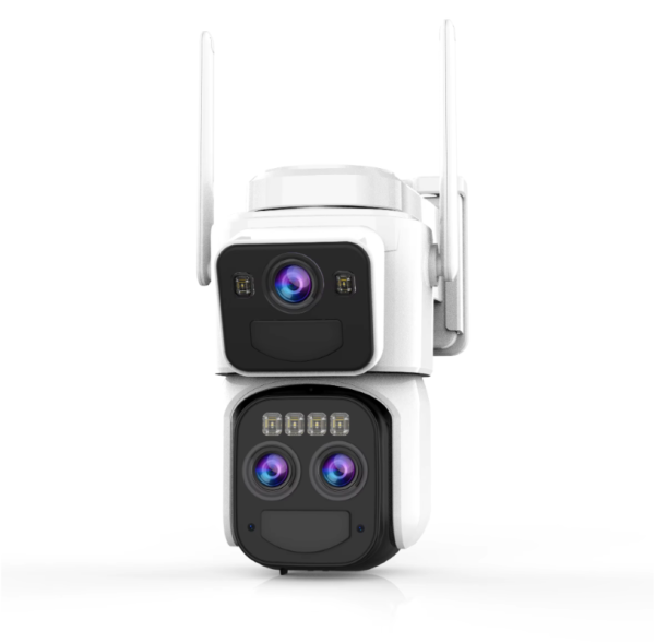 Camera de supraveghere 4G cu Panou Solar Dubla, 2 camere video integrate, 6MP, 4K, Vedere Panoramica, 2 lentile, 8X zoom, Detectare Umana, rotire rapida din aplicatie, vedere nocturna color, senzor de miscare, inteligenta de urmarire - imagine 2