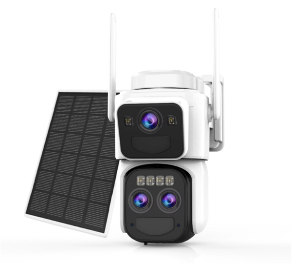 Camera de supraveghere 4G cu Panou Solar Dubla, 2 camere video integrate, 6MP, 4K, Vedere Panoramica, 2 lentile, 8X zoom, Detectare Umana, rotire rapida din aplicatie, vedere nocturna color, senzor de miscare, inteligenta de urmarire - imagine 3