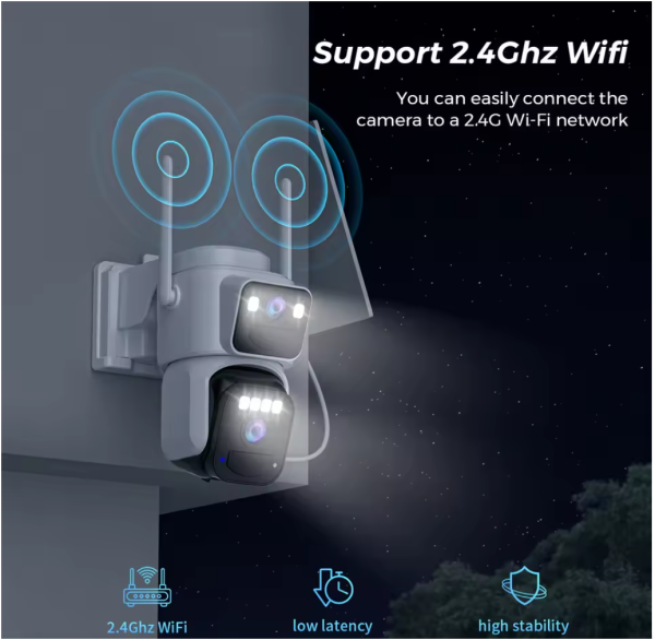 Camera de supraveghere 4G cu Panou Solar Dubla, 2 camere video integrate, 6MP, 4K, Vedere Panoramica, 2 lentile, 8X zoom, Detectare Umana, rotire rapida din aplicatie, vedere nocturna color, senzor de miscare, inteligenta de urmarire - imagine 13