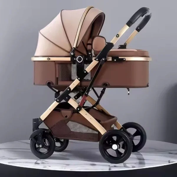 Carucior copii, 2 in 1, ultrapliabil, Landoul Reversibil, Multii Functional, Roti cu suspensii, Pliabil cu un singur Buton, sustinere dubla, maner reglabil, Model de Lux - imagine 14