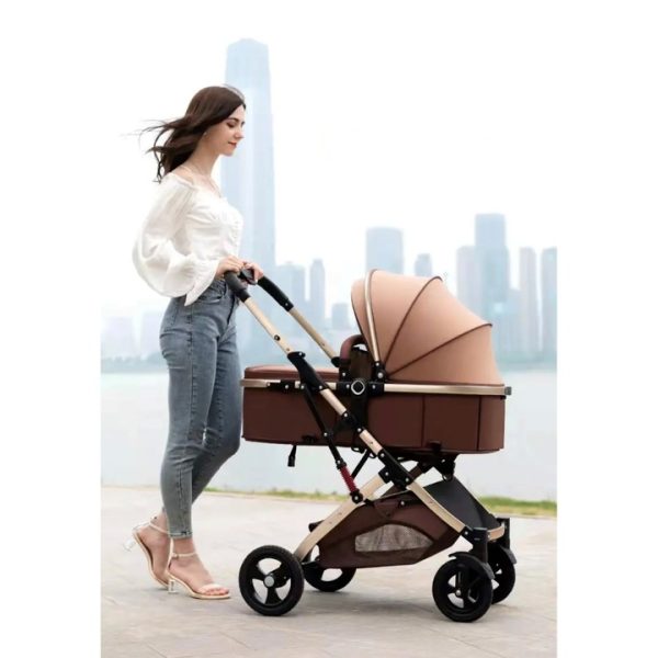 Carucior copii, 2 in 1, ultrapliabil, Landoul Reversibil, Multii Functional, Roti cu suspensii, Pliabil cu un singur Buton, sustinere dubla, maner reglabil, Model de Lux - imagine 9