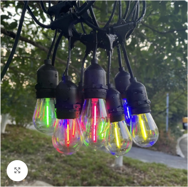 Ghirlanda Luminoasa solara RGB, 8 Moduri de Iluminare, 25M, Becuri LED G40, 3000K, Telecomanda inclusa, IP65, Autonomie Mare, lumina colorata - imagine 17