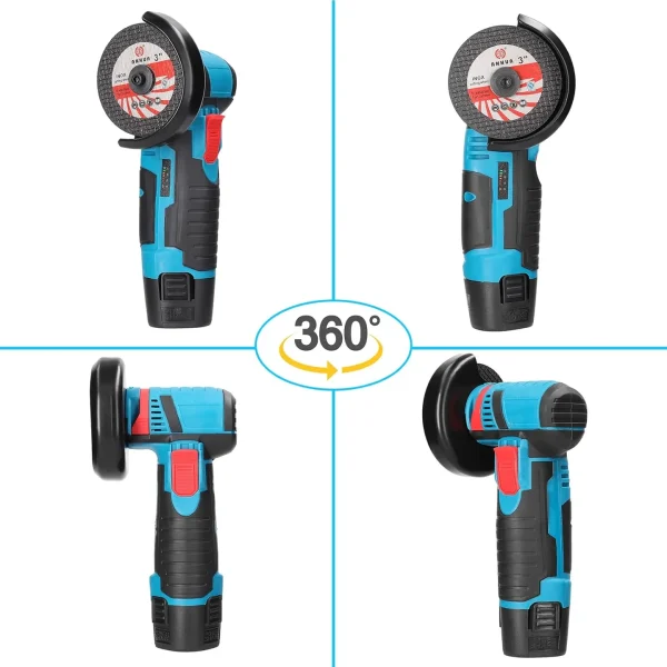 Mini polizor unghiular Flex Fara fir cu 2 Acumulatori 48V, 5 Discuri, 76 mm incluse, 19500 Rpm, 750W, 1500 mAh, Autonomie Mare - imagine 13