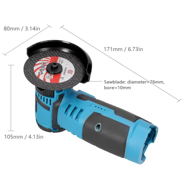 Mini polizor unghiular Flex Fara fir cu 2 Acumulatori 48V, 5 Discuri, 76 mm incluse, 19500 Rpm, 750W, 1500 mAh, Autonomie Mare - imagine 4