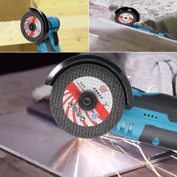 Mini polizor unghiular Flex Fara fir cu 2 Acumulatori 48V, 5 Discuri, 76 mm incluse, 19500 Rpm, 750W, 1500 mAh, Autonomie Mare - imagine 7