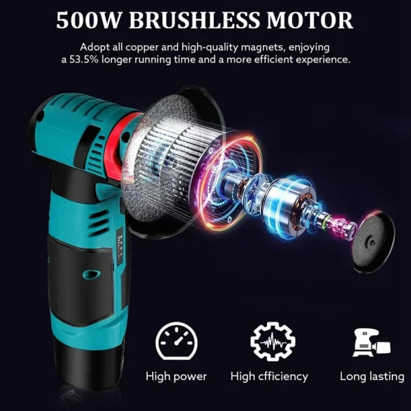 Mini polizor unghiular Flex Fara fir cu 2 Acumulatori 48V, 5 Discuri, 76 mm incluse, 19500 Rpm, 750W, 1500 mAh, Autonomie Mare - imagine 8