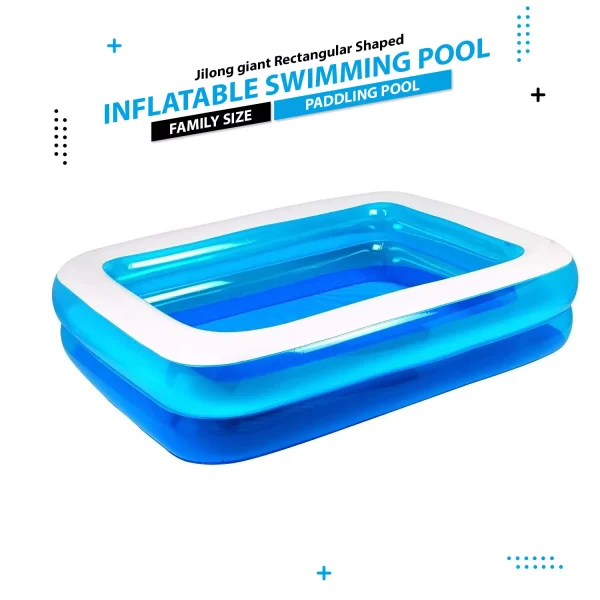 Piscina gonflabila Family XXL, cu Pompa electrica Cadou, Dimensiuni, 200 x 150 x 50 cm, 2 inele, Material Rezistent, Potrivita pentru copii si Adulti - imagine 10