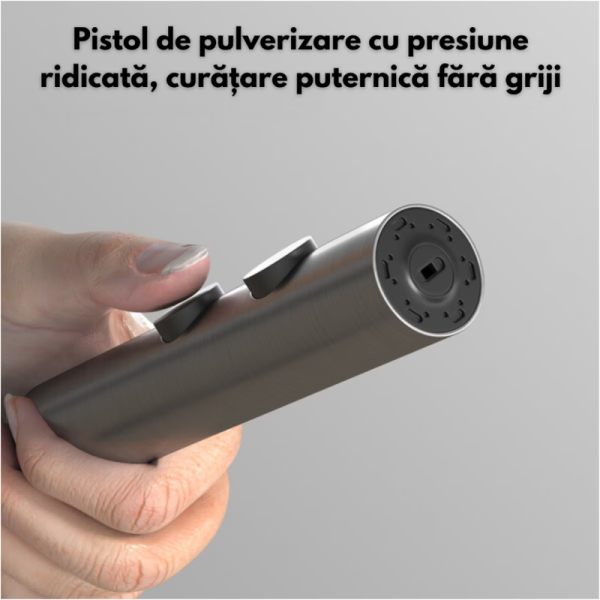 Set de dus cu Iluminare LED si afisaj Digital inteligent al Temperaturi, baterie cu termostat si turbina generatoare de curent integrata, Inaltime reglabila, 3 functii de curgere a apei, dus reglabil, bideu, Gri - imagine 11