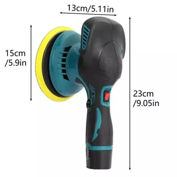 Aparat Polish Auto Profesional cu 2 Acumulatori 12V, 8 Viteze, 2500–5000 RPM, Orbital pentru Detailing - imagine 16