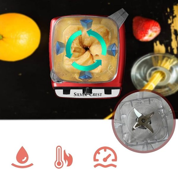 Blender Profesional 2L, 2000W, 15 Trepte de Viteză, 2 în 1, Funcție Autocurățare, Mixare Rapidă - imagine 8