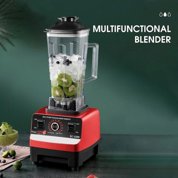 Blender Profesional 2L, 2000W, 15 Trepte de Viteză, 2 în 1, Funcție Autocurățare, Mixare Rapidă - imagine 5