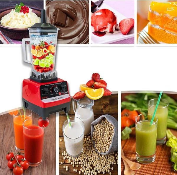 Blender Profesional 2L, 2000W, 15 Trepte de Viteză, 2 în 1, Funcție Autocurățare, Mixare Rapidă - imagine 6