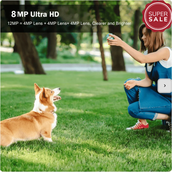 Camera de supraveghere Tripla Conexiune 4G si cablu de retea, 3 camere video integrate, 4 Lentile, 8MP, 4K, Vedere Panoramica, exterior/Interior 10X zoom, procesor AI, vedere nocturna color, senzor de miscare, lumina LED, inteligenta de urmarire - imagine 6