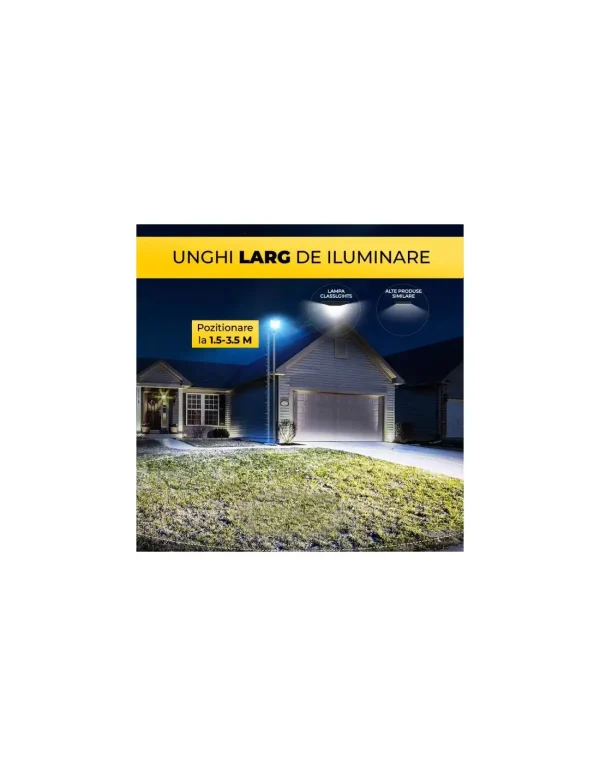 Lampa Solara Dubla LED Jortan, 2000W, Telecomanda, Suport metalic inclus, Unghi Larg de iluminare, Autonomie extinsa, Senzor de miscare si de Lumina, Panou Solar Monocristalin - imagine 7