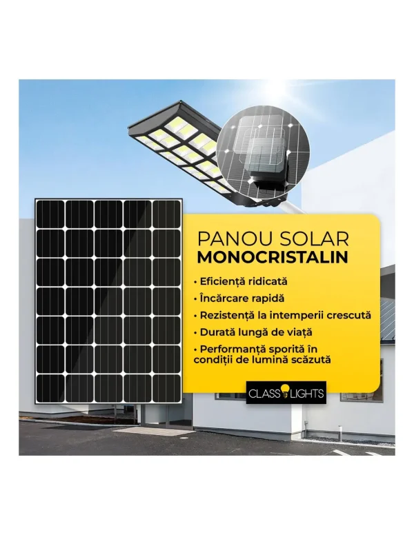 Lampa Solara Dubla LED Jortan, 2400W, Telecomanda, Suport metalic inclus, Unghi Larg de iluminare, Autonomie extinsa, Senzor de miscare si de Lumina, Panou Solar Monocristalin - imagine 2