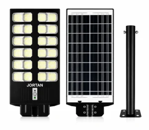 lampa solara dubla led jortan 2400w telecomanda suport metalic inclus unghi larg de iluminare