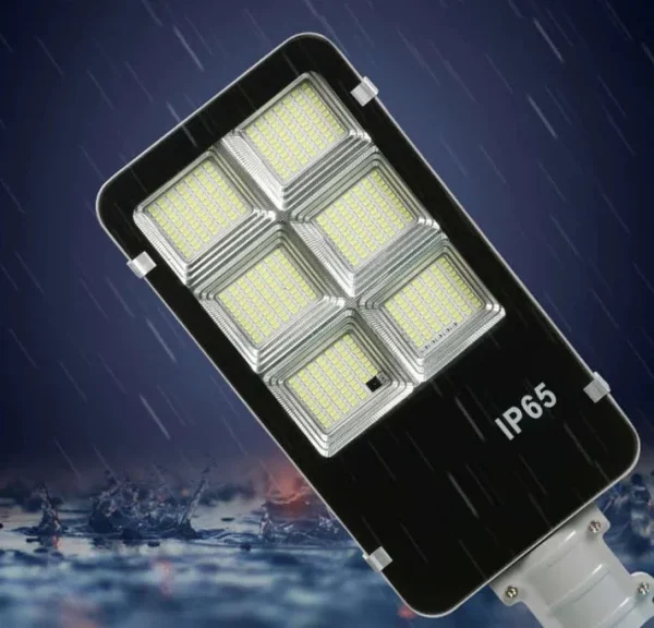 Lampa solara Stradala LED Jortan 400W, Telecomanda, Senzor de Lumina, Senzor de Miscare, Lumina rece, Stalp metalic inclus, Autonomie mare, Rezistenta la apa, Multiple functii de programare - imagine 5