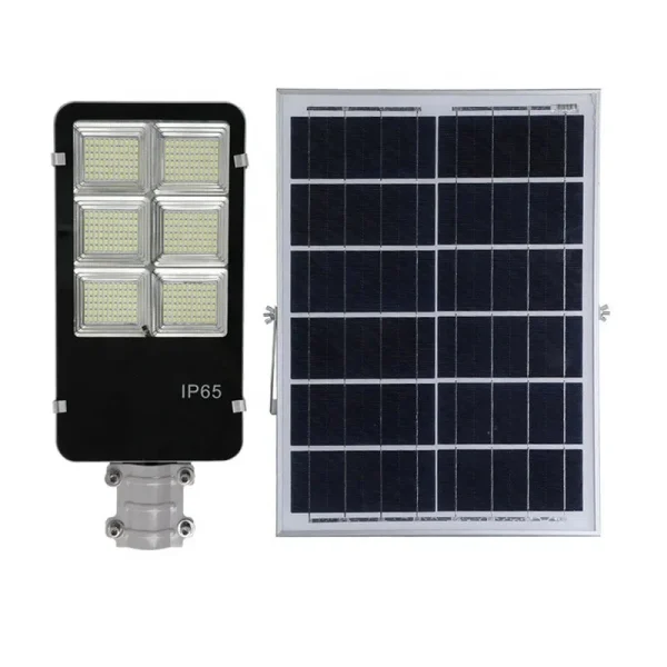 Lampa solara Stradala LED Jortan 400W, Telecomanda, Senzor de Lumina, Senzor de Miscare, Lumina rece, Stalp metalic inclus, Autonomie mare, Rezistenta la apa, Multiple functii de programare - imagine 3