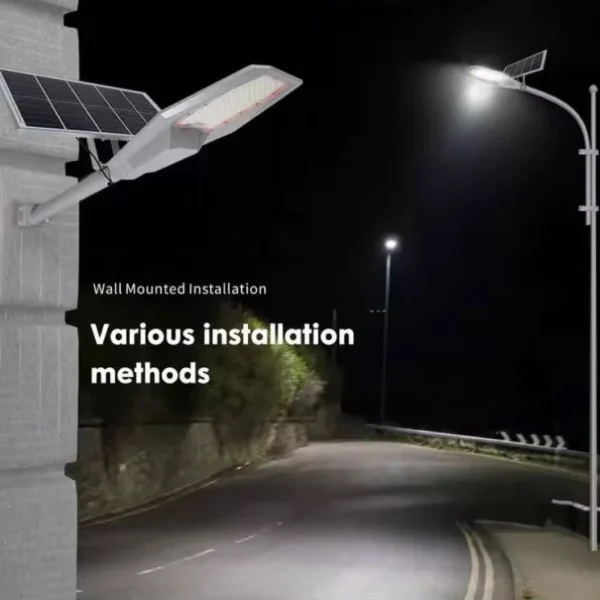 Lampa solara stradala LED, JORTAN, 600W, IP 66, Suport metalic inclus,Telecomanda de control cu panou fotovoltaic orientabil inclus - imagine 3