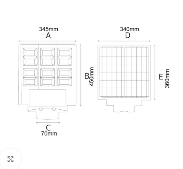 Lampa Solara Tripla LED, 600W, Telecomanda, Unghi Larg de iluminare, Autonomie extinsa, Senzor de miscare si de Lumina, Panou Solar Monocristalin - imagine 4