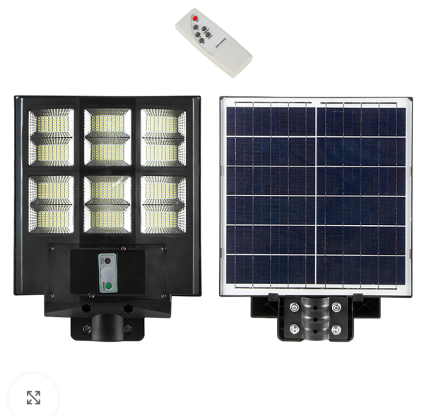 Lampa Solara Tripla LED, 600W, Telecomanda, Unghi Larg de iluminare, Autonomie extinsa, Senzor de miscare si de Lumina, Panou Solar Monocristalin