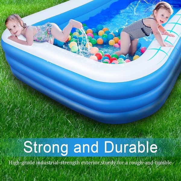 Piscina gonflabila 3 inele Family, Dimensiuni, 266 x 165 x 65 cm, Material Rezistent, Potrivita pentru copii si Adulti - imagine 9