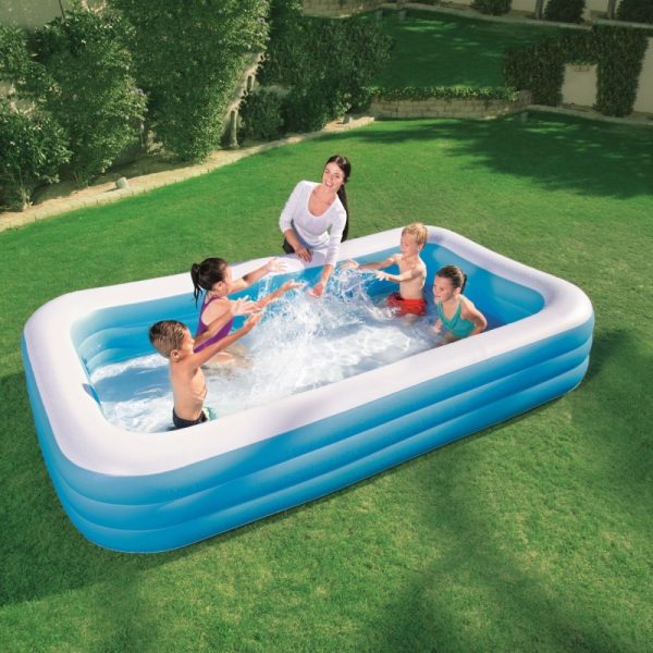 Piscina gonflabila 3 inele Family, Dimensiuni, 266 x 165 x 65 cm, Material Rezistent, Potrivita pentru copii si Adulti - imagine 10