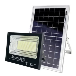 Proiector solar LED jortan 1200W, Telecomanda, Suport prindere inclus, Panou Fotovoltaic, Autonomie Mare, Senzor miscare, Senzor de lumina