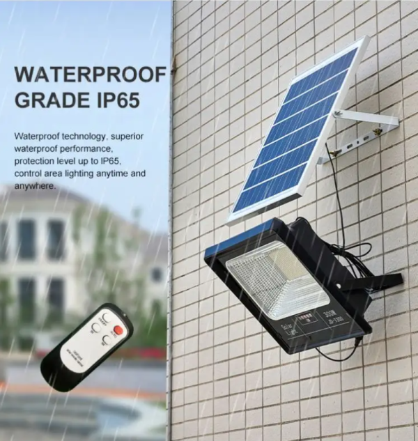 Proiector solar LED jortan 200W, cu Telecomanda, Suport prindere inclus, Panou Fotovoltaic, Autonomie Mare, Senzor miscare, Senzor de lumina - imagine 2