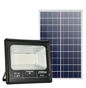 Proiector solar LED jortan 200W, cu Telecomanda, Suport prindere inclus, Panou Fotovoltaic, Autonomie Mare, Senzor miscare, Senzor de lumina